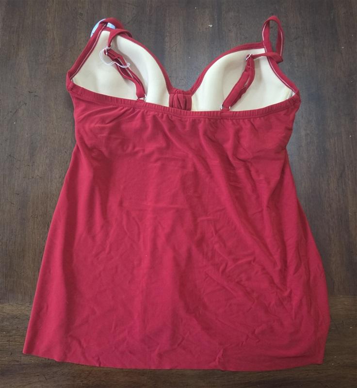 NWT Miraclesuit Marina 8 Tankini Top Red Underwire 130501