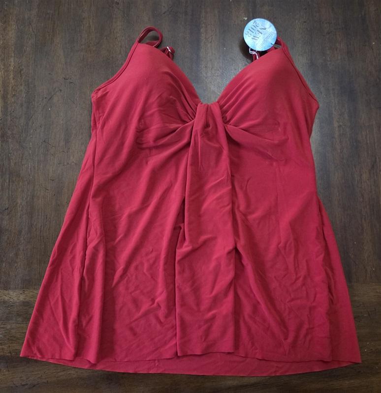NWT Miraclesuit Marina 8 Tankini Top Red Underwire 130501