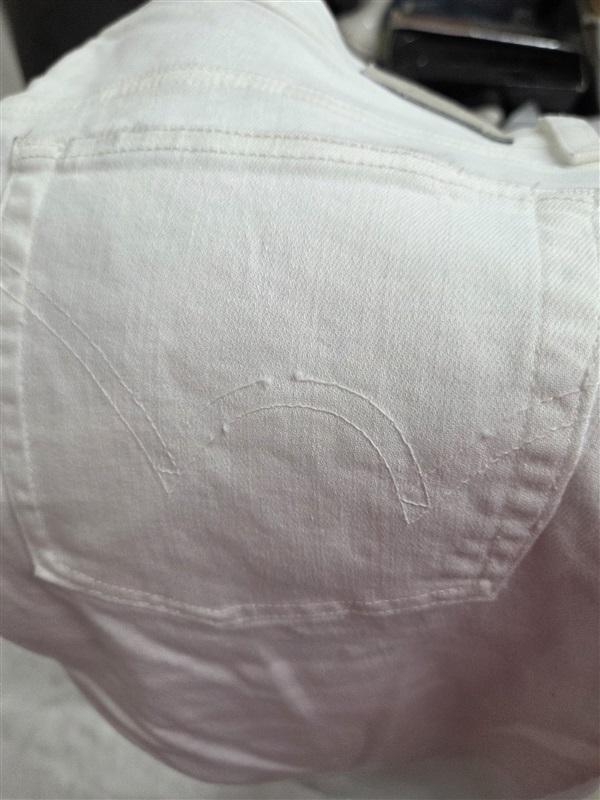 NWOT Edwin 32 Simone Slim White Distressed Mid Rise Ankle Jeans 130505