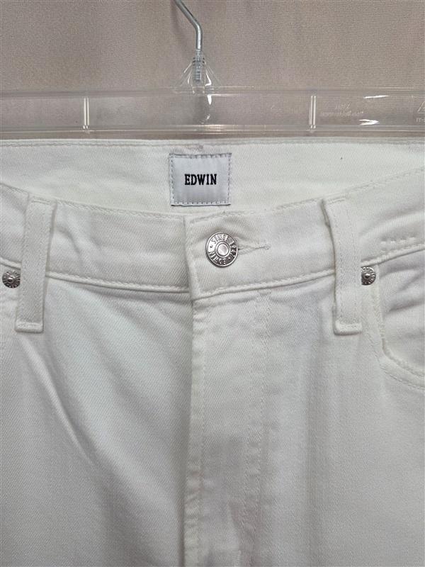 NWOT Edwin 32 Simone Slim White Distressed Mid Rise Ankle Jeans 130505