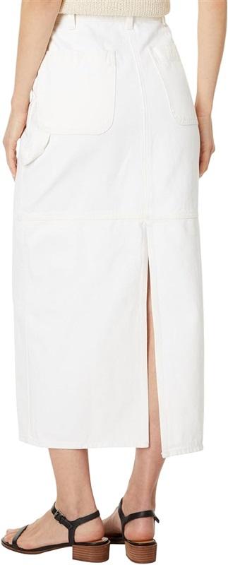 NWOT Madewell 31 Carpenter Maxi Denim Jean Skirt Tile White 130511