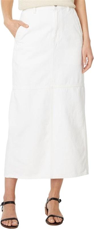 NWOT Madewell 31 Carpenter Maxi Denim Jean Skirt Tile White 130511