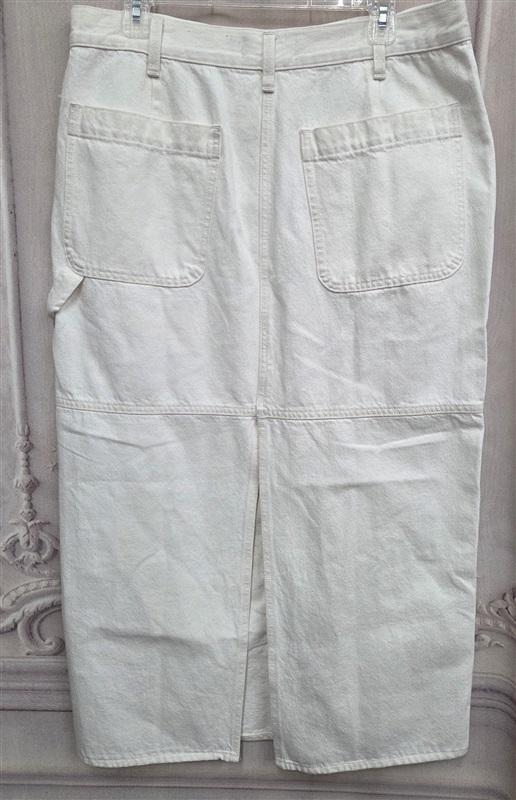 NWOT Madewell 31 Carpenter Maxi Denim Jean Skirt Tile White 130511