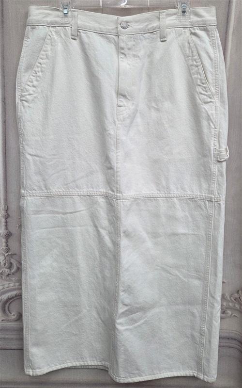 NWOT Madewell 31 Carpenter Maxi Denim Jean Skirt Tile White 130511