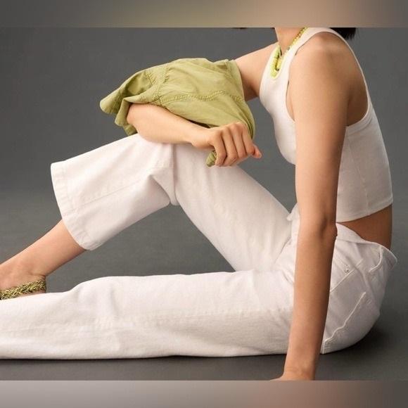 NWOT Edwin 29 Bound Marli Ankle Wide Leg Jeans White Button Fly 130512