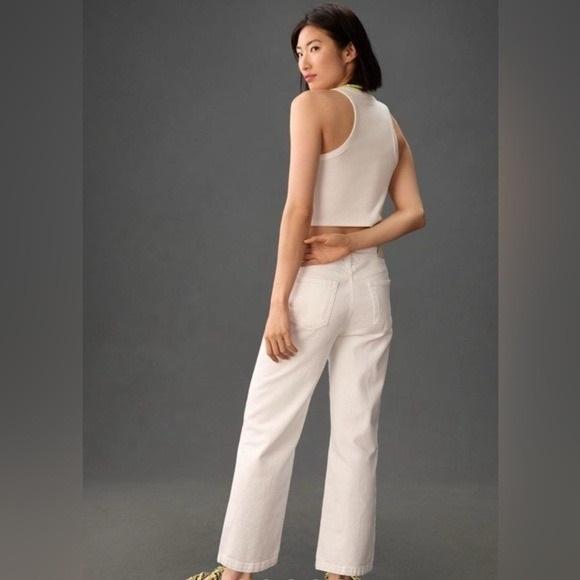 NWOT Edwin 29 Bound Marli Ankle Wide Leg Jeans White Button Fly 130512