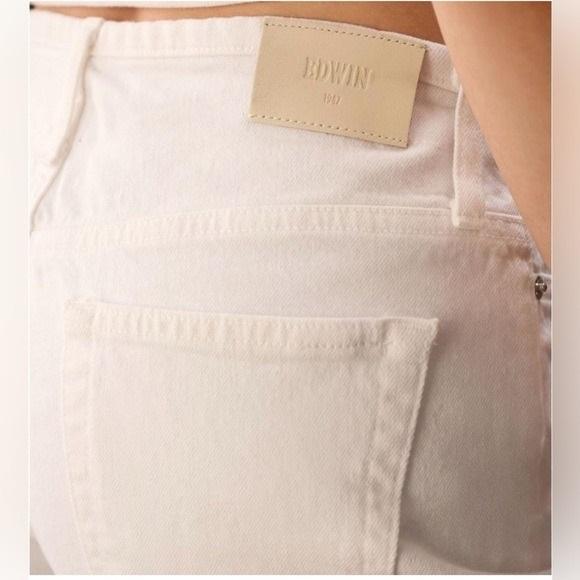 NWOT Edwin 29 Bound Marli Ankle Wide Leg Jeans White Button Fly 130512