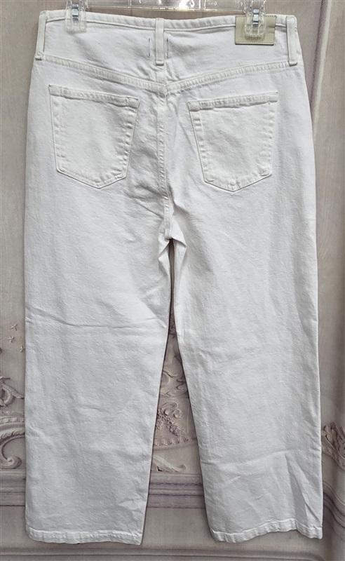 NWOT Edwin 29 Bound Marli Ankle Wide Leg Jeans White Button Fly 130512