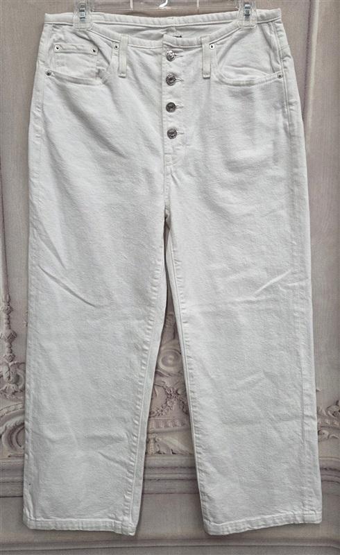 NWOT Edwin 29 Bound Marli Ankle Wide Leg Jeans White Button Fly 130512