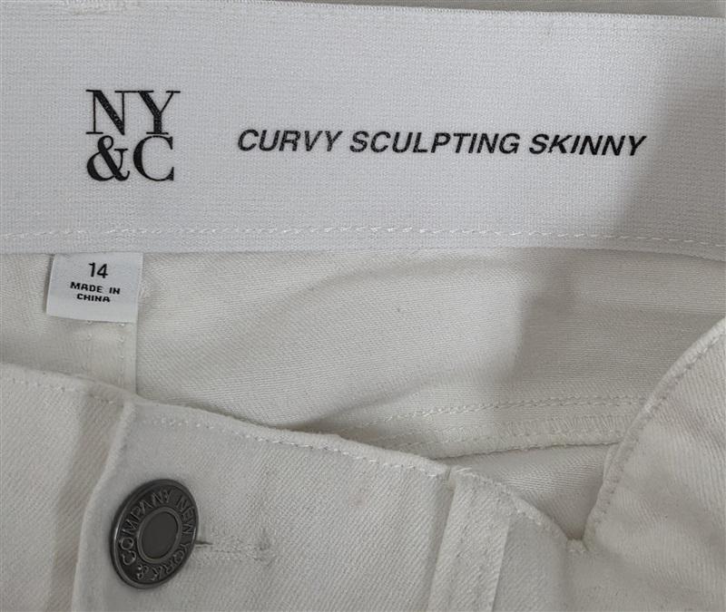 PO New York & Co 14 Curvy Sculpting Skinny White Jeans 130521