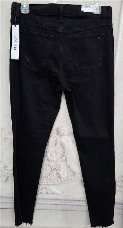 NWT Joe's Jeans 30 Charlie high Rise Skinny Ankle Distressed Black Jeans 130522