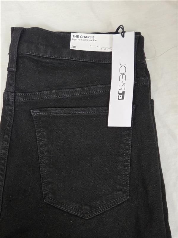 NWT Joe's Jeans 30 Charlie high Rise Skinny Ankle Distressed Black Jeans 130522