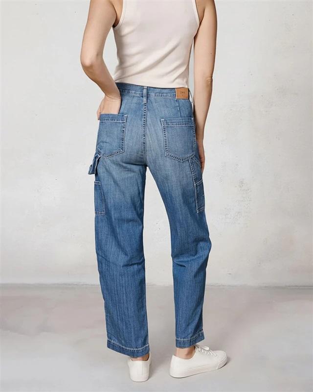 NWT Edwin 27 Bailee Utility Worker Jean Pants Cargo Blue 130523