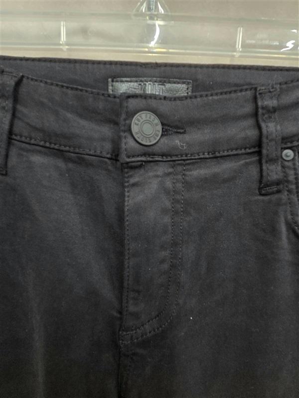 NWT KUT From Kloth 8 Amy Crop Straight Leg Roll-Up Black Jeans 130524