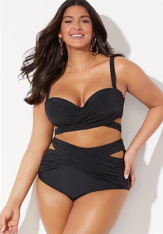 NWT Gabi Fresh Swim Solutions 24 Ultra High-Waist Swim Bottoms Black 130525
