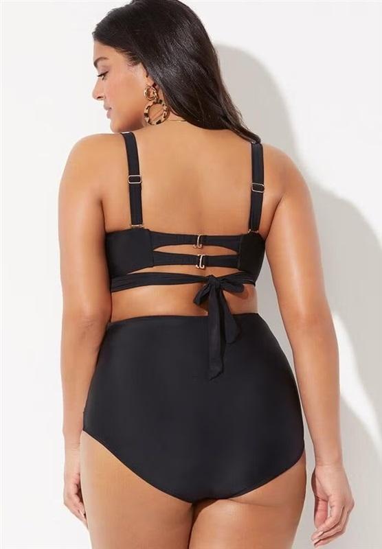 NWT Gabi Fresh Swim Solutions 24 Ultra High-Waist Swim Bottoms Black 130525