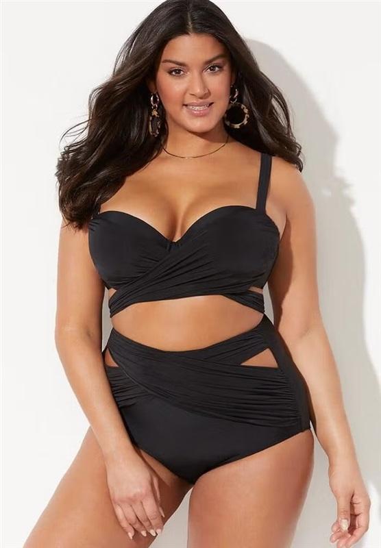 NWT Gabi Fresh Swim Solutions 24 Ultra High-Waist Swim Bottoms Black 130525