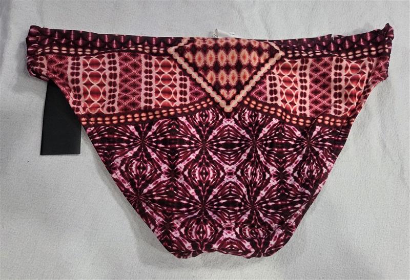 NWT Kenneth Cole Hidden Paradise L Red Tie Dye Bikini Swim Bottoms 130544