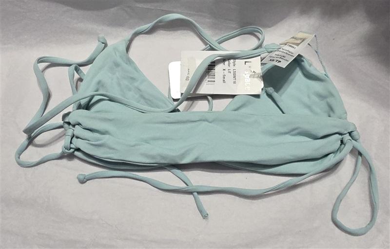 NWT L*Space Anthropologie XS Gwen Aqua Blue Bikini Swim Top 130545