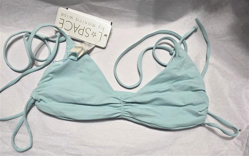NWT L*Space Anthropologie XS Gwen Aqua Blue Bikini Swim Top 130545
