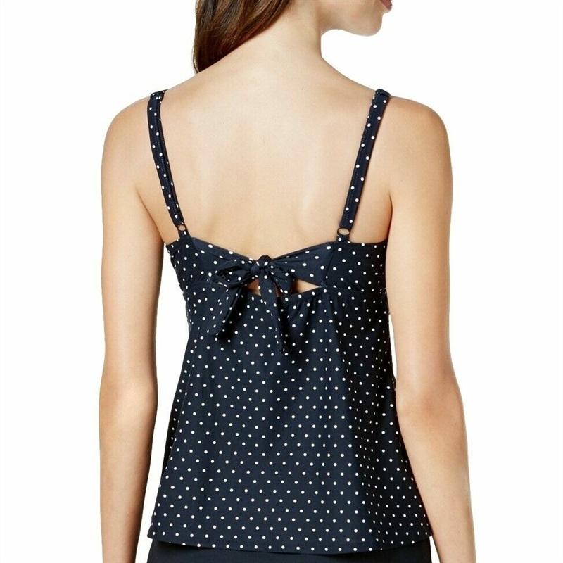 NWT Coco Reef 32/34D Divine Power Underwire Black Polka Dot Tankini 130547