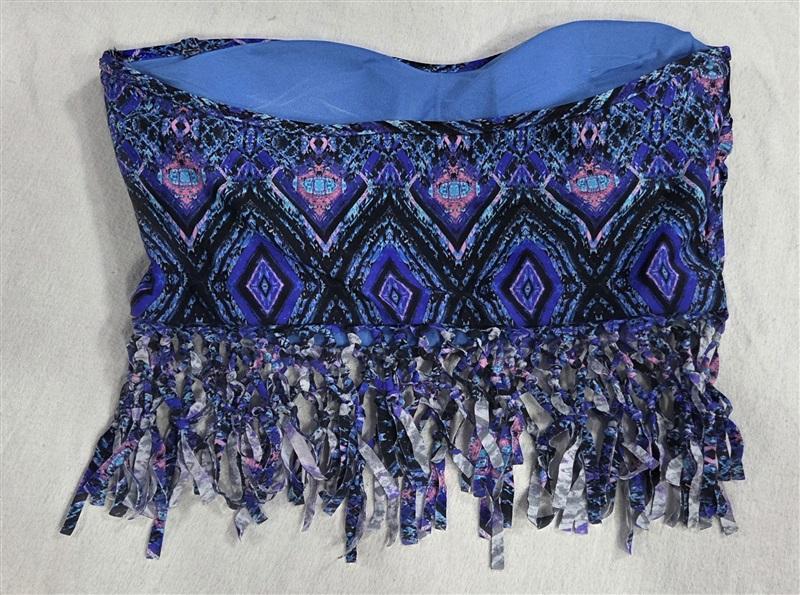 NWT Raisins M Your Dream Bali Fringe Bandeau Bikini Top & Bottom Swimsuit 130551