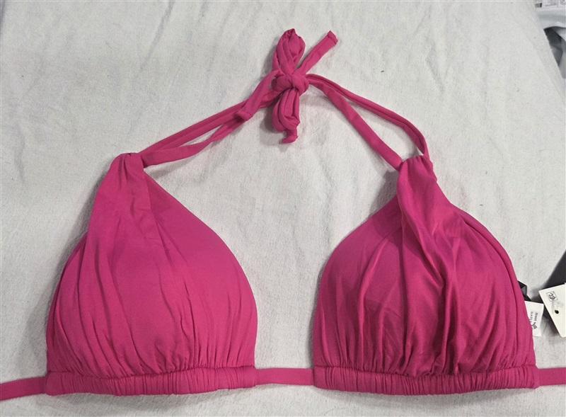 NWT La Blanca Island Goddess 10 Pink Halter Triangle Bikini Swim Top 130559