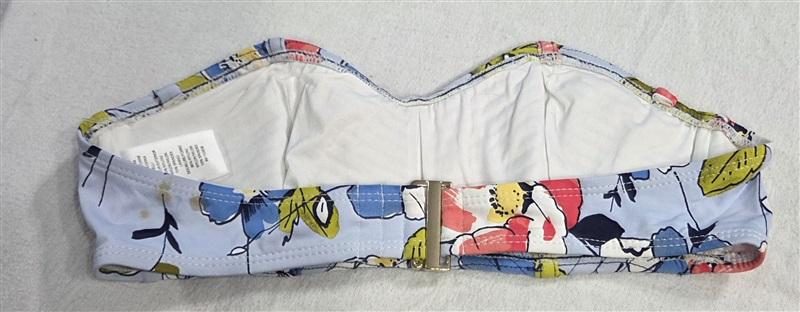 NWOT Anne Cole Studio Brigitte Floral Quilted Bandeau Bikini Swim Top 130562