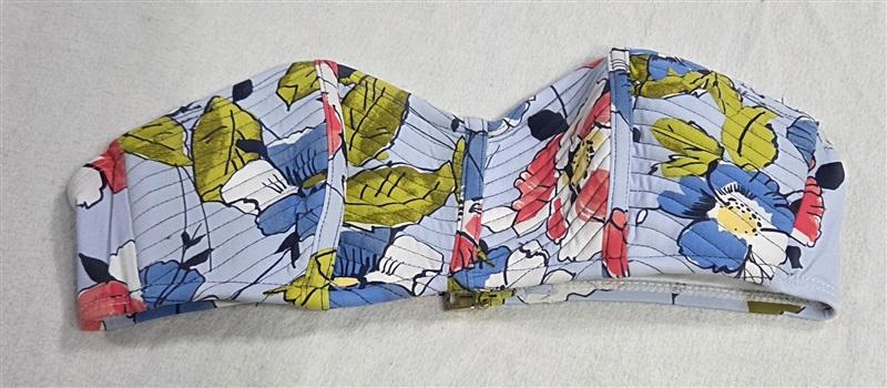 NWOT Anne Cole Studio Brigitte Floral Quilted Bandeau Bikini Swim Top 130562