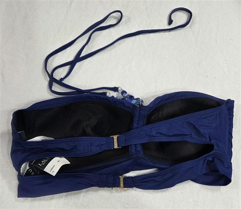 NWT Ralph Lauren 12 Beach Club Beaded Bandeau Bikini Swim Top 130563