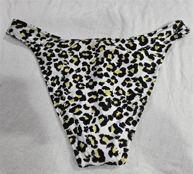 NWOT Volcom L Seeing Spots Reversible Bikini Bottom Animal Print Stripes 130564