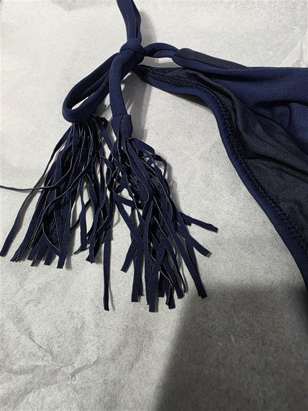 NWT Pilyq Starlight S Navy Blue Side-Tie Cheeky Bikini Swim Bottom 130569