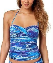 NWT Ralph Lauren 4 Calypso Bandeau Tankini Swim Top Pink Coral 130570
