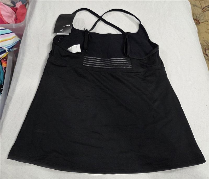 NWT Nike S Black Illusion Cross-Back Tankini Top 130575