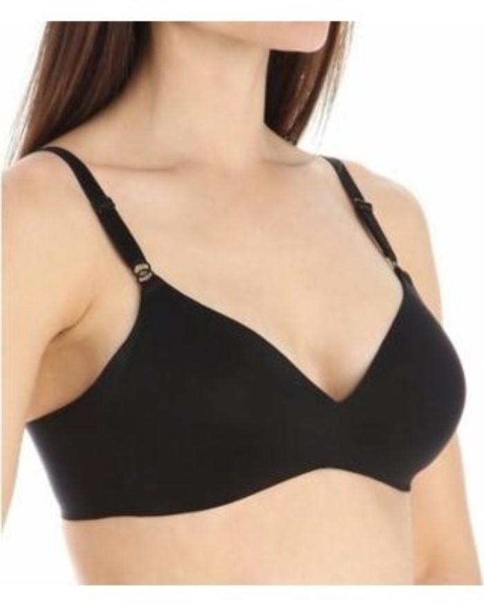 NWOTD Warner's 36B No Side Effects Wire-Free Bra 1056 Black 130607