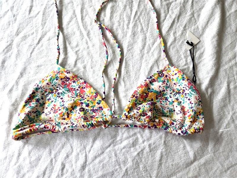 NWOT Rachel Pally S Paint Splatter Multi Color Triangle Bikini Swim Top 130632