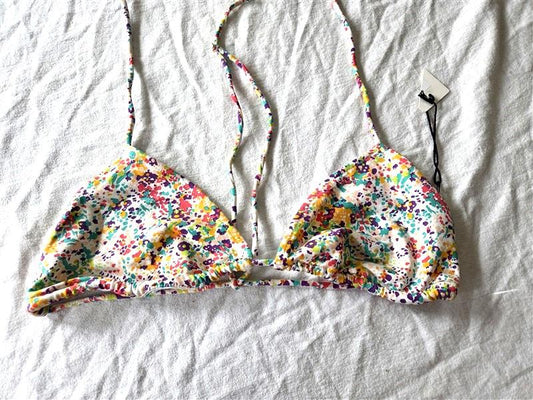 NWOT Rachel Pally S Paint Splatter Multi Color Triangle Bikini Swim Top 130632