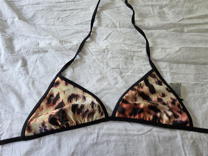 NWT Wildfox SM Reversible Animal Print Triangle Bikini Swim Top 130635