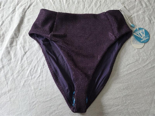 NWT Wet LA L Honu Eggplant Purple Hi Rise Swim Bikini Bottom 130647
