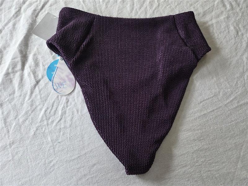 NWT Wet LA L Honu Eggplant Purple Hi Rise Swim Bikini Bottom 130647