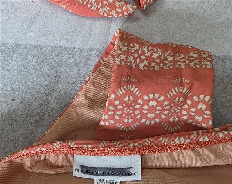 NWT Robin Piccone L Isla Underwire Bikini Swim Tie Side Bottom Orange 130652