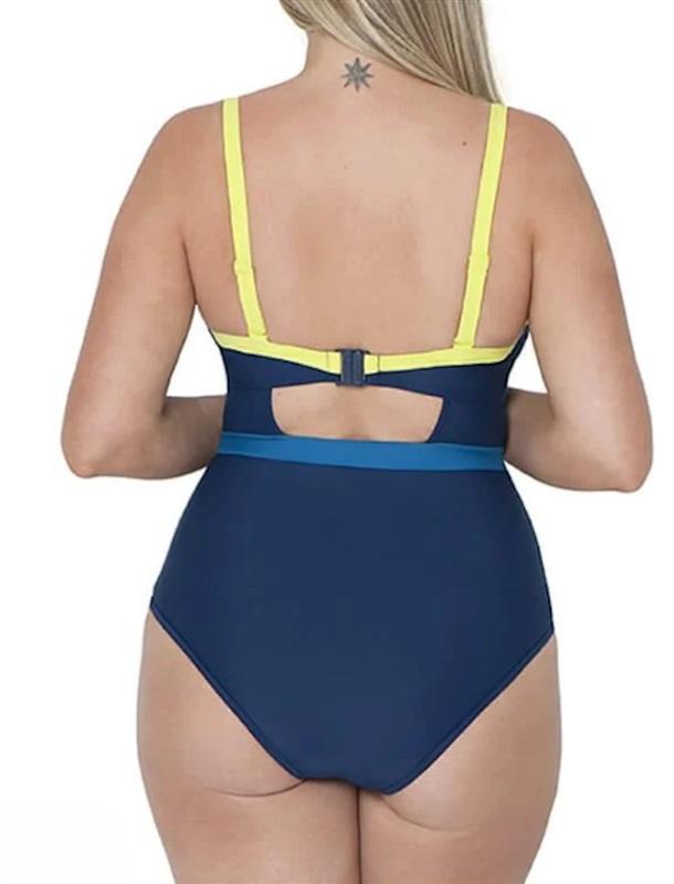 NWT Curvy Kate 32G Maya Halterneck 1PC Swimsuit Blue 130654