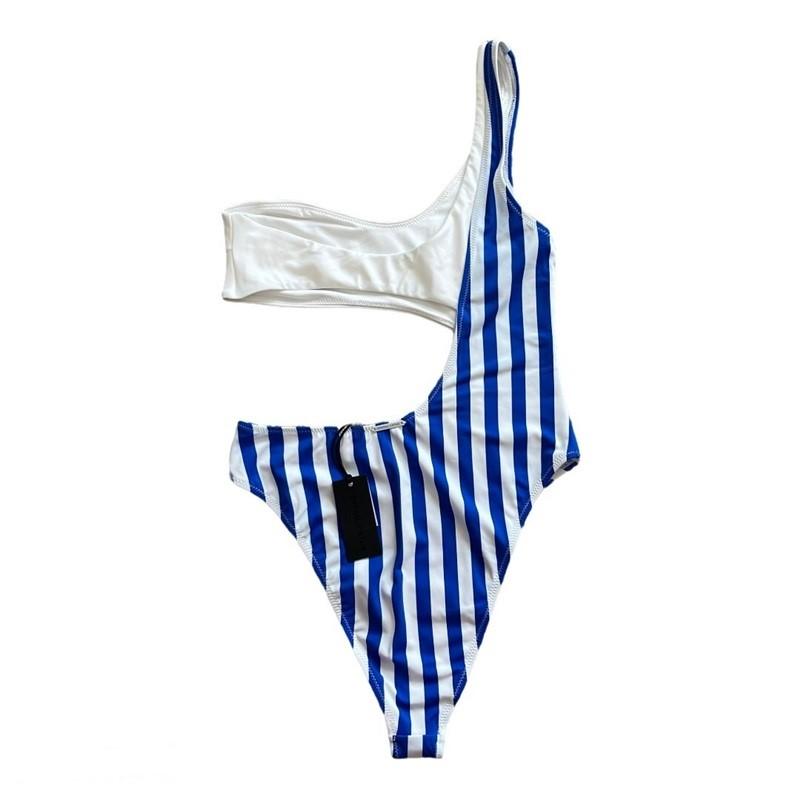 NWOT Kendall+Kylie M Monokini Bandeau Strap Blue White Stripe 130662