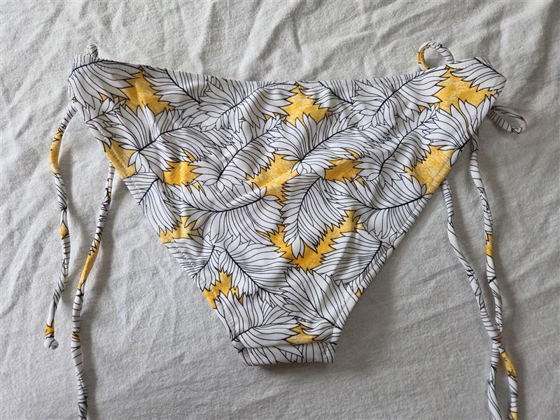 NWT Rachel Pally S Yellow Black Palau Tie Side Bikini Swim Bottom 130664