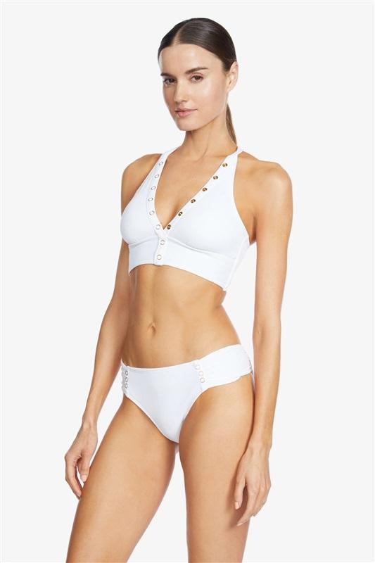 NWTD Robin Piccone S Amy Tab Side Honeymoon White Bikini Swim Bottoms 130666