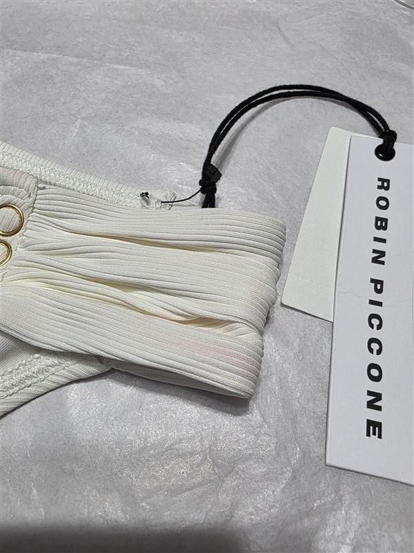 NWTD Robin Piccone S Amy Tab Side Honeymoon White Bikini Swim Bottoms 130666