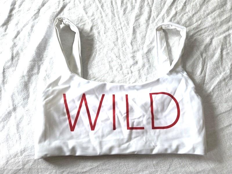 NWOTD Wildfox S White Red Logo Crop Top Bikini Swim 130667