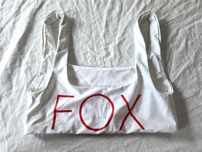 NWOTD Wildfox S White Red Logo Crop Top Bikini Swim 130667