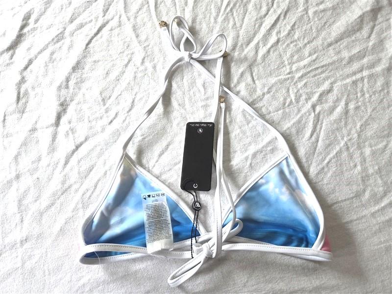 NWT Wildfox Small Ombre Reversible Rainbow Triangle Bikini Swim Top 130668