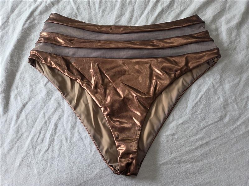 NWOTD Lovers & Friends S Copper Foil High Waist Bikini Swim bottom 130671